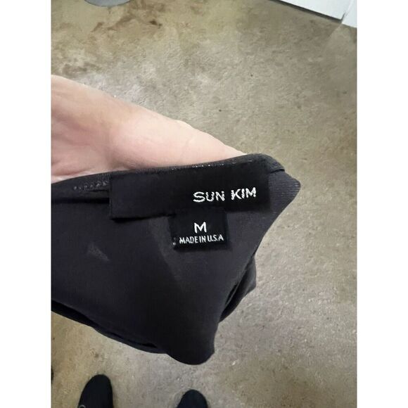 Sun Kim Womens Medium Lagenlook Gray Jersey Pullover Tunic Top Button Details - Picture 7 of 7